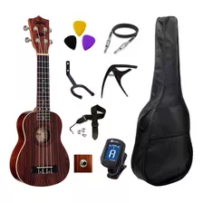 Ukulele Shelby 21r Soprano Elétrico C/ Capa + Acessórios