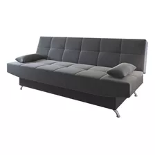 Sofa Cama Living Sillon Reclinable Microfibra Glamour Color Gris