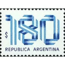 Argentina, Sello Gj 1861 Cinta 180p Mate Fosf 79 Mint L11127