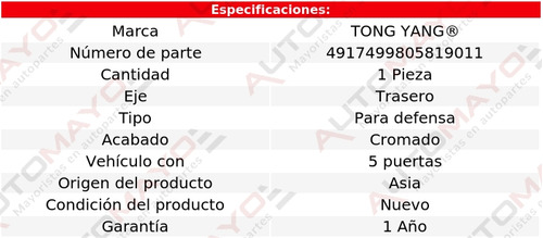 Una Moldura Defensa Trasera Crom Tong Yang Sportage 19-22 Foto 2