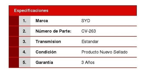 1 Junta Homocinetica Lado Caja Jetta Iv 98/15 Cv-263 Foto 2