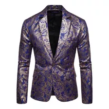 Blazer Casual, Terno De Festa, Masculino, Dourado, Floral