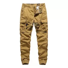 Calças Casuais, Algodão, Macacão Solto, Masculino, Camuflage