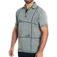 Camisa Polo De Homem/tricôt - Quadro Links- Verde Claro