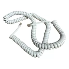 Cable Espiralado Telefono 4mts Rj9 Blanco X 7