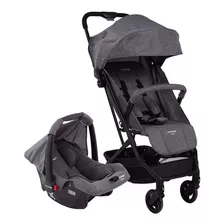 Carrinho Com Bebê Conforto Travel System Yupi Cinza - Voyage Cor Cinza