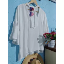 Blusa Blanca Mujer Zara