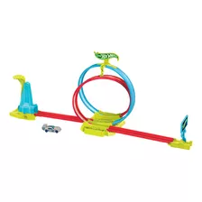 Hot Wheels Action Pista De Juguete Circuito Doble Loop Neón