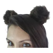 Tiara Orelhas De Urso Ursinha Marrom Pronta Entrega