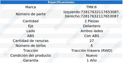 Par De Mazas Delanteras M56 V8 5.6l De 2012 A 2013 Tmk Foto 2