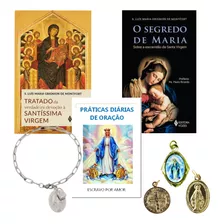 Combo Kit Consagração À Virgem Mãe Nossa Senhora Aparecida Pulseira De Consagração + Livreto Com Praticas Diárias + Livros O Segredo De Maria, Imitação De Cristo E Tratado Da Verdadeira Devoção.