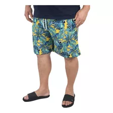 Short Estampado Tactel Elastano Extra Grande Bermuda Plus