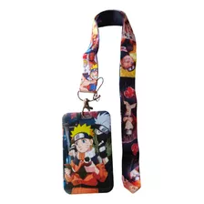 Porta Cracha Cartao Com Cordao Naruto Desenho Animado 