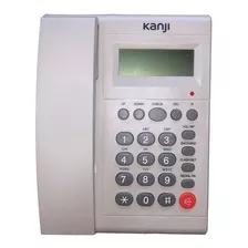 Teléfono Fijo Caller Id Redial Kanji Kj-telf001 Blanco Displ