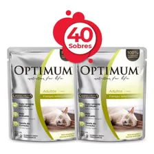 Pack 40 Optimum Alimento Húmedo Para Gato Adulto Pollo 85g