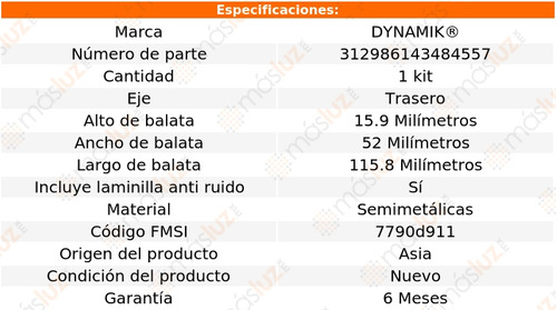 Balatas Semimetalicas Tra Jaguar X-type V6 3.0l 02/05 Foto 3