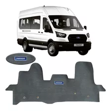 Tapete Borracha Pvc Preto Logo Furgão Ford Transit 2022 2023