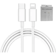 Cable Cargador 1m Usb-c Para iPhone Carga Rápida iPad Color Blanco