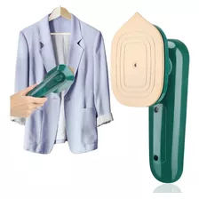 Plancha Para Ropa Mini Viajera Portátil Con Agua Y En Seco Color Verde