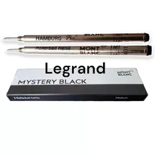 2 Refil Legrand Hamburg M401 Preta Caneta Rolerbal Montblanc