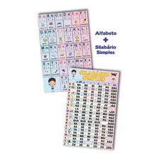 Kit Banner Pedagógicos Alfabeto 4 Letras + Silabário Simples