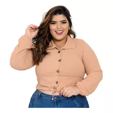 Blusas Duna Plus Size G2 Bata Feminina Manga Longa - Eduarda