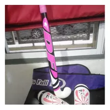 Palo De Hockey Escolar Madera + Funda + Canilleras