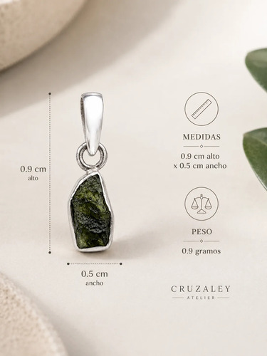 Moldavita Natural Auténtica Dije Plata 925 Premium Variante A05