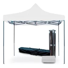 Toldo Carpa Impermeable Plegable Acero 2x2 M Blanco + Bolsa