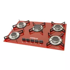 Fogão Cooktop Gás Chamalux Luana 5 Bocas Vermelho 127v/220v