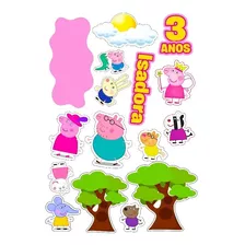 Topo Topper De Bolo Peppa Pig Personalizado