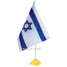 Bandeira De Israel De Mesa Com Mastro