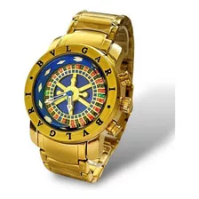 Relógio Masculino Bvlgari Casino Roleta Dourado Pc