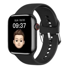 Smartwatch Iwo Series 7 W27 Pro 1.75 Caja 44mm De Aleación Negra, Malla Negra De Silicona