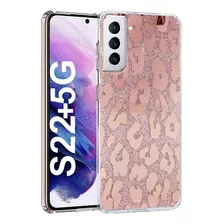 Funda Leopardo Rosa Brillos Para Samsung Galaxy S22 Plus