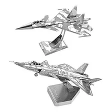Motu 2 Piezas 3d Metal Puzzle Su34 Fighter + Air Force J20 M