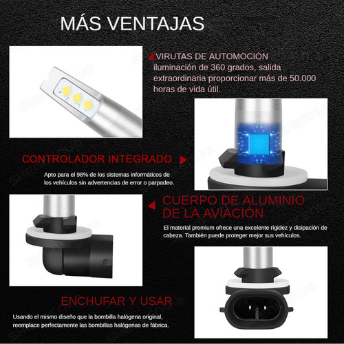 Para Kia Sorento 03 2004 2005 2006 H1 H7 881 Kit De Foco Led Foto 9