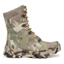 Bota Exercito Camuflagem Coturno Cano Longo Trilha Pesca