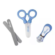 Kit Manicure Infantil (cortador-tesoura-lixa ) Clingo Azul