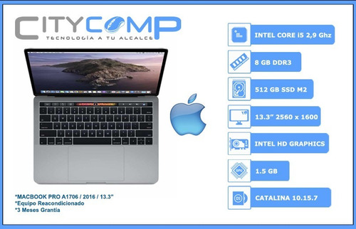 Macbook Pro A1706 (2016) Retina, Touch Bar, Ssd 512