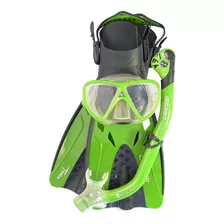 Set Cressi Tonga Dry Snorkeling Buceo Compacto Viaje Verde Talla L/xl | 27/30 Mx