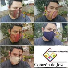 6 Cubrebocas Para Caballero/ Bordados Artesanales Chiapas