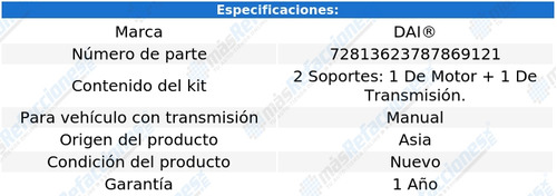Kit Soportes Motor-caja 2 Piezas Clio L4 1.6l 02 Al 10 Dai Foto 2