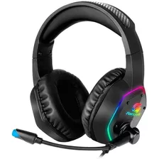 Fone De Ouvido Over-ear Gamer Fortrek Blackfire Preto Com Luz Led