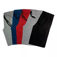 Kit 5 Bermudas Moletom Masculinas Esportiva Casual