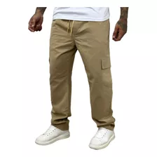 Calça Cargo Masculino Feminino Skate Larga Fechamento Cordão