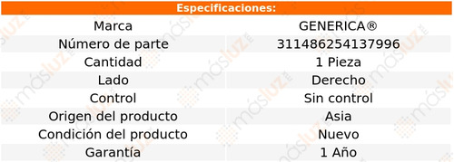 1- Espejo Derecho S/control Fiat 500 2009/2015 Genrica Foto 2