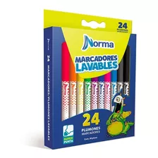 Marcadores Plumones Lavables X 24 544609 Norma