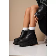 Bota Borcego Mujer Plataforma Comodas Elastico Emma Full