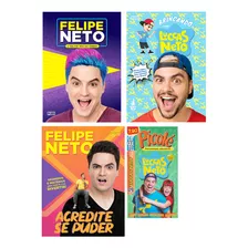 Kit 4 Livros Luccas Neto E Felipe Neto Histórias Passatempos